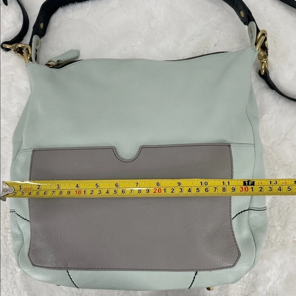 orYANY Stylish Two-Tone Mint and Gray Hobo Shoulder Bag with Crossbody Strap